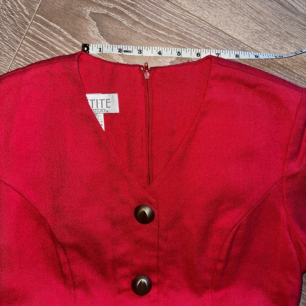 VTG 80s 90s Magenta Pink Dress Suit Button Front Petite Sz 6 NWT 💕 - Picture 7 of 14